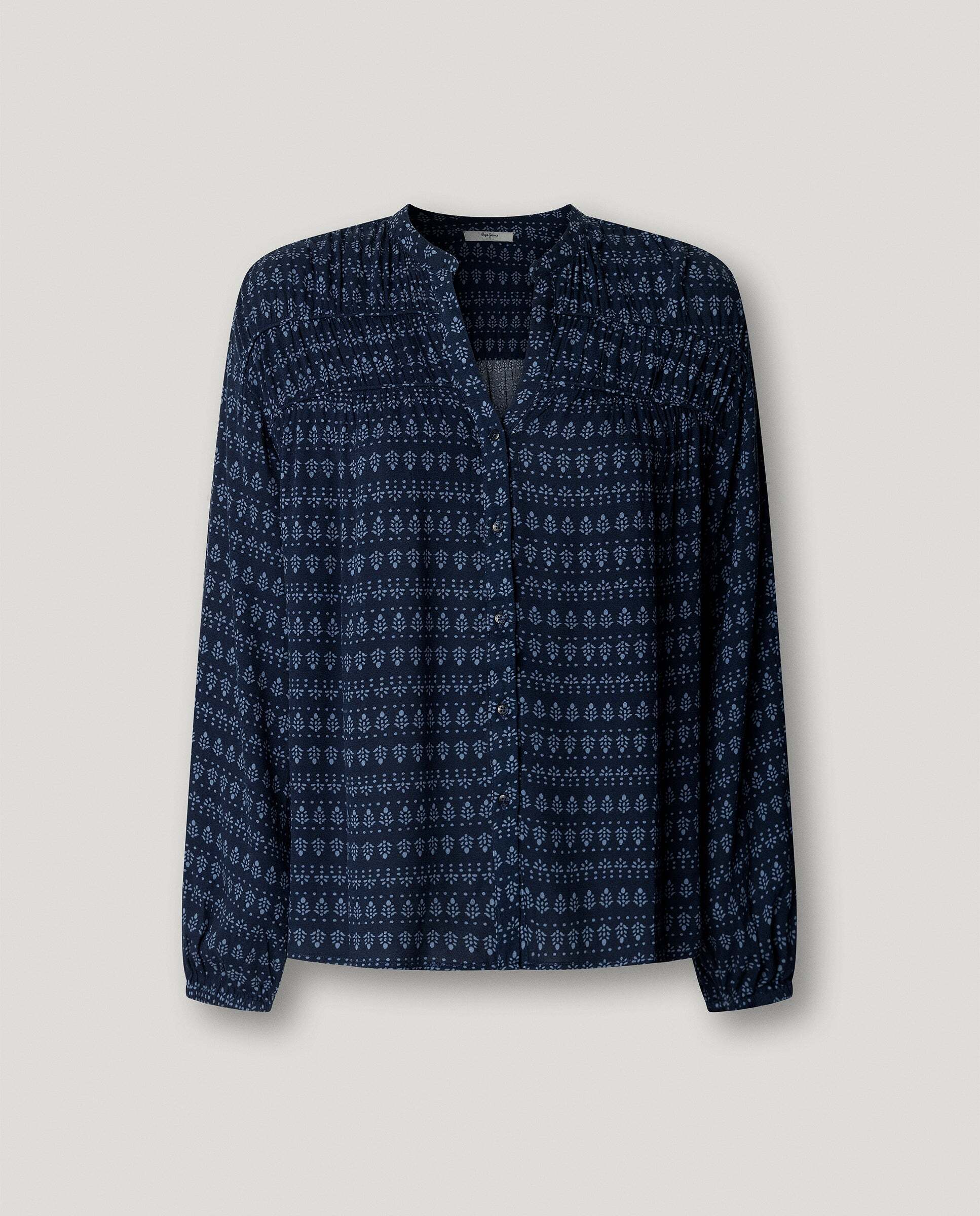 Imagen 6 de Blusa de mujer fluida fit regular - Pepe Jeans - Azul oscuro Azul oscuro