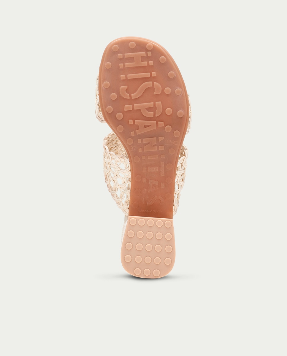 Mules con tacón de mujer con diseño floral - Hispanitas - Beige Beige-6