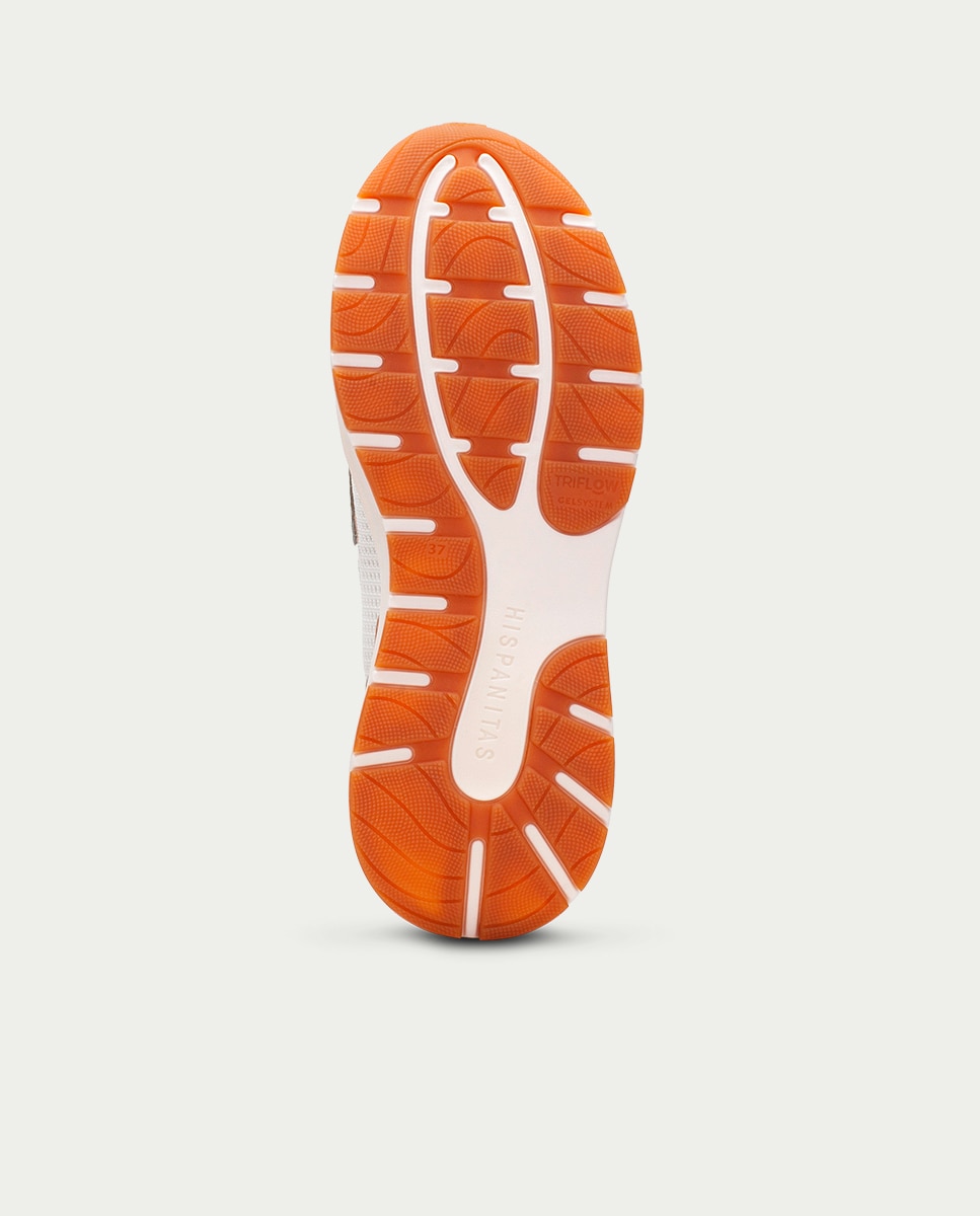 Mocasines planos de mujer de piel con rejilla - Hispanitas - Plateado Plateado-6