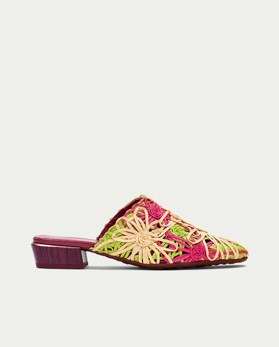 Zuecos planos de mujer con diseño de flores en cordela - Hispanitas - Multicolor Multicolor-4