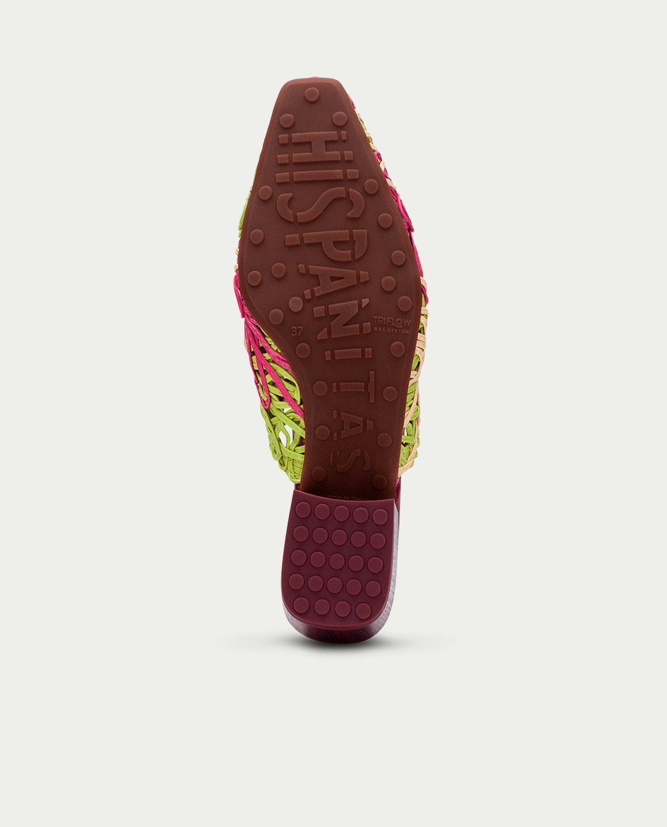 Zuecos planos de mujer con diseño de flores en cordela - Hispanitas - Multicolor Multicolor-2