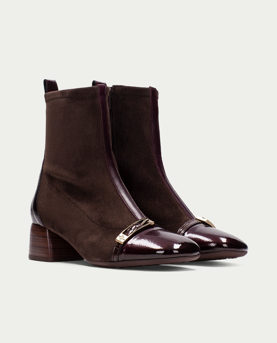 Imagen 3 de Zapatos de mujer botín hispanitas combinado - Marrón Marrón