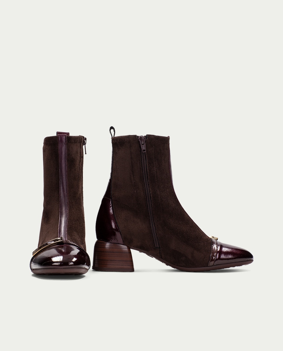 Imagen 5 de Zapatos de mujer botín hispanitas combinado - Marrón Marrón