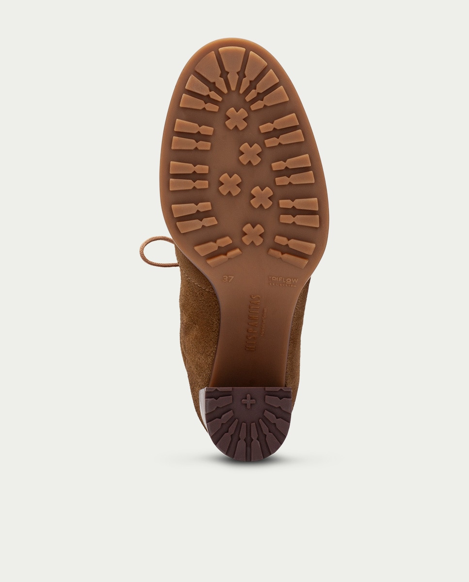 Botines wallabee de mujer con tacón y detalle de borla - Hispanitas - Marrón Marrón-7