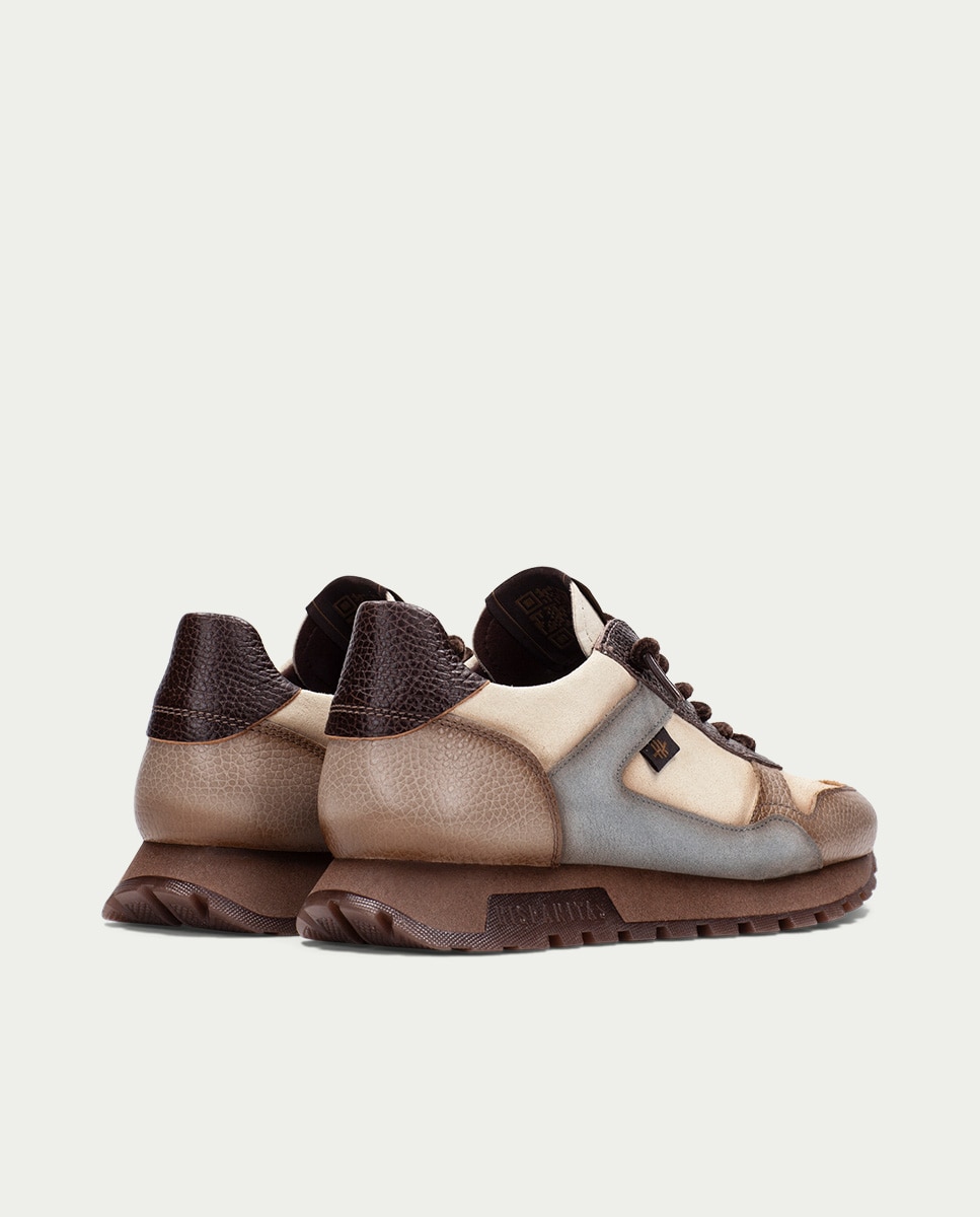 Zapatos de mujer hispanitas zapatillas en piel - Beige Beige-4