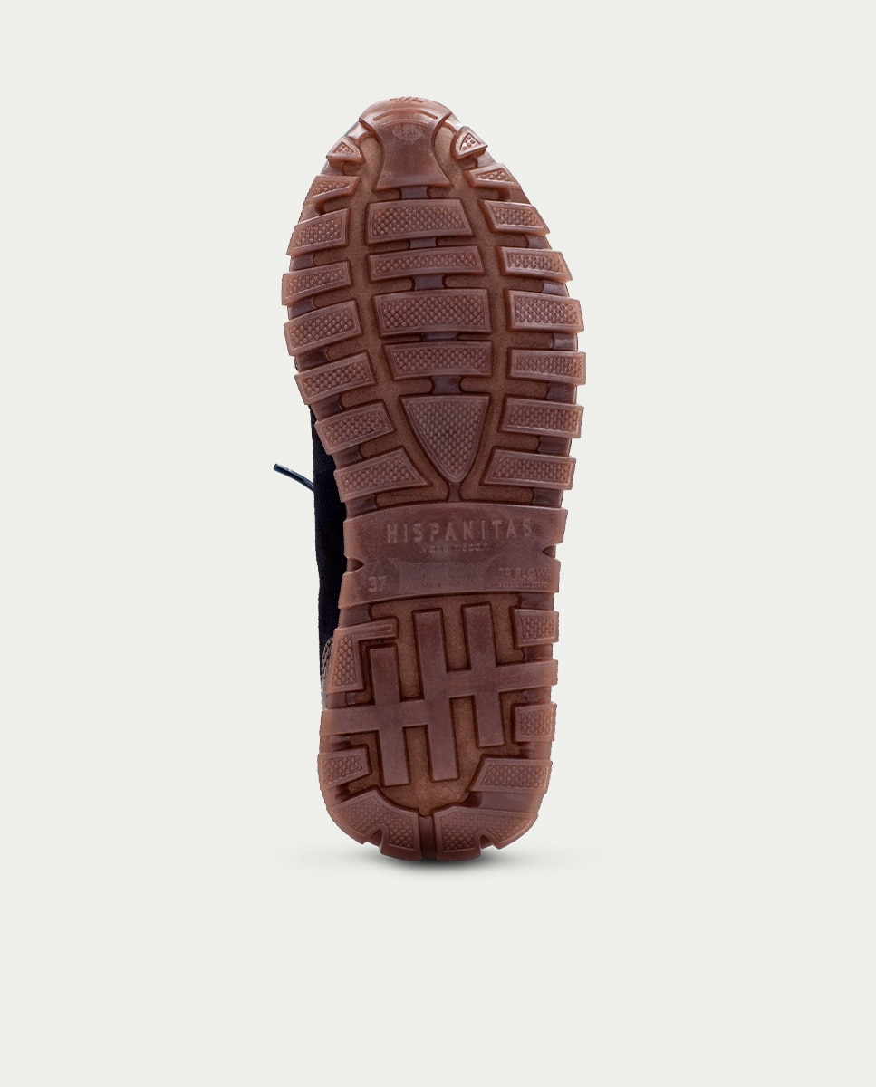 Imagen 2 de Zapatillas de mujer de piel con cordones - Hispanitas - Marrón Marrón