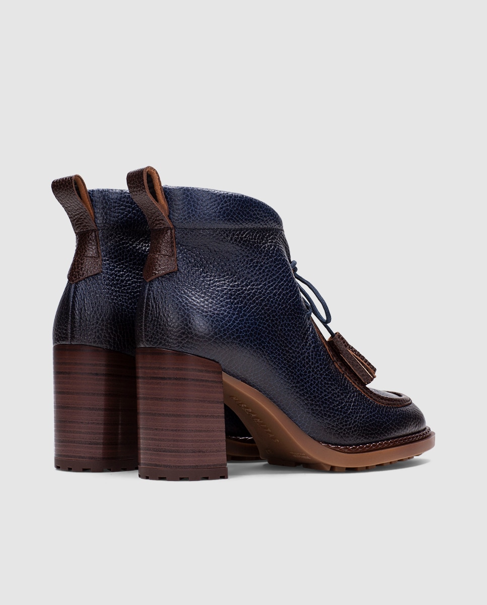 Botines de tacón de mujer acordonados con borlas - Hispanitas - Azul Azul-4