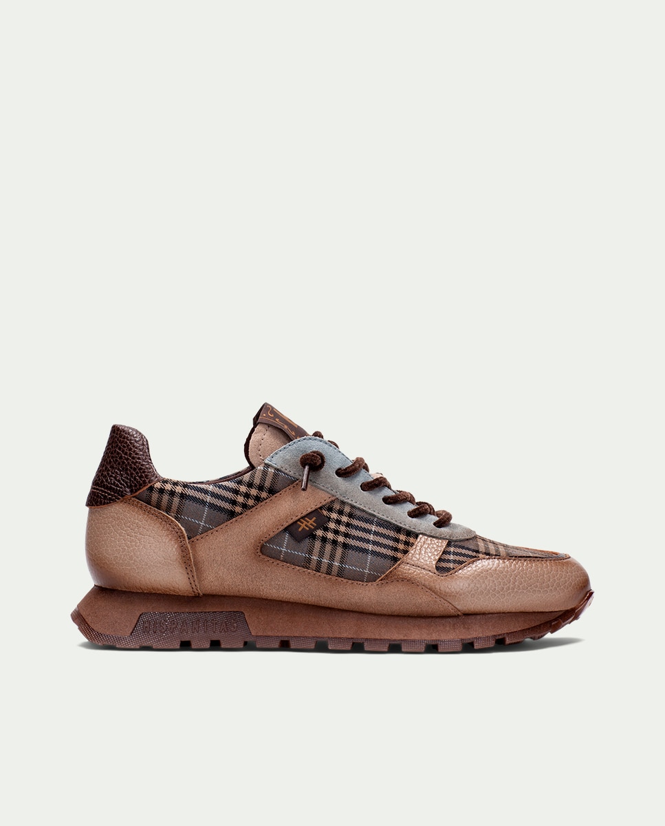 Zapatillas retro de mujer de piel acordonadas - Hispanitas - Marrón Marrón-4