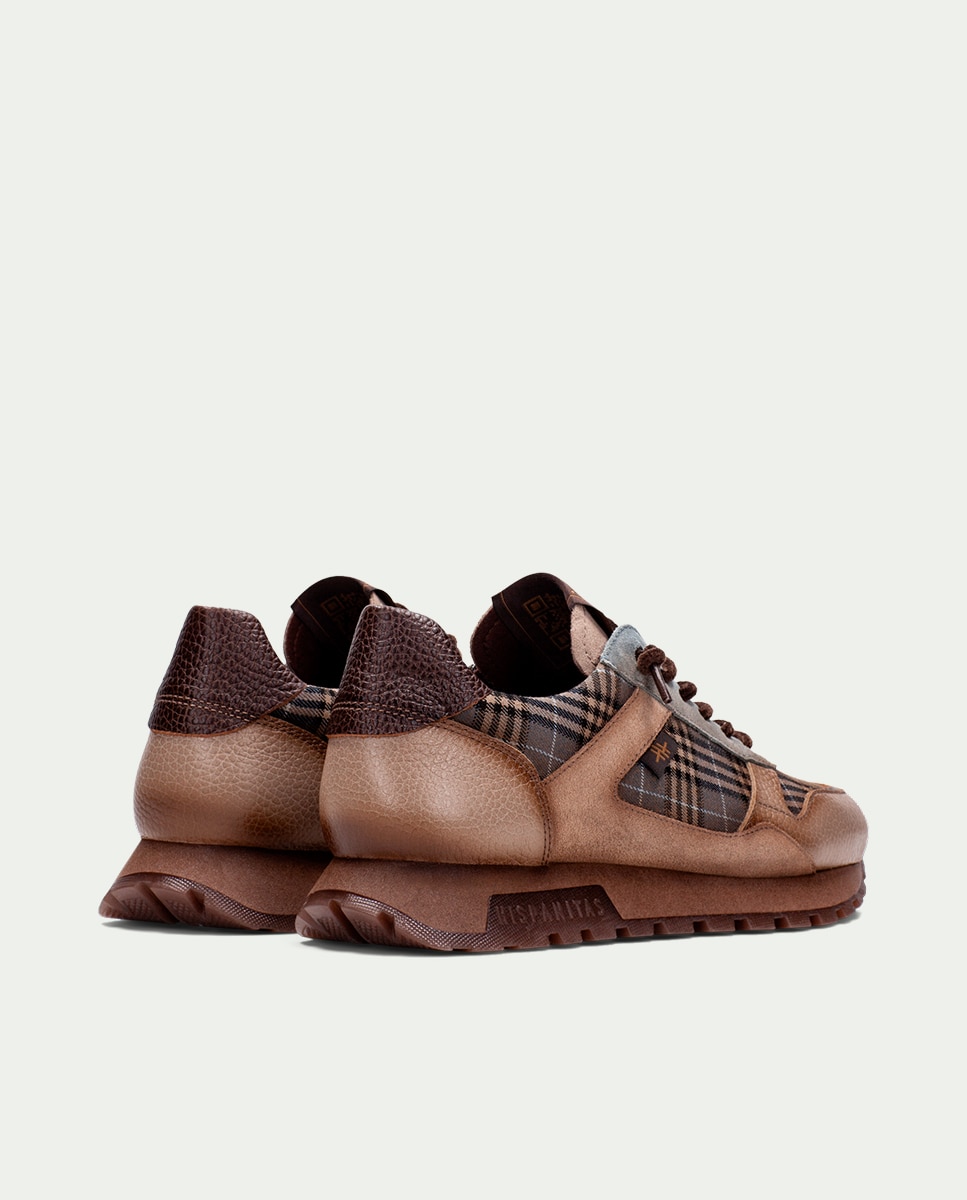 Zapatillas retro de mujer de piel acordonadas - Hispanitas - Marrón Marrón-5