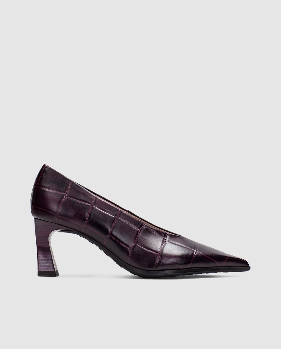 Zapatos de salón de mujer de piel con punta afilada - Hispanitas - Burdeos Burdeos-1