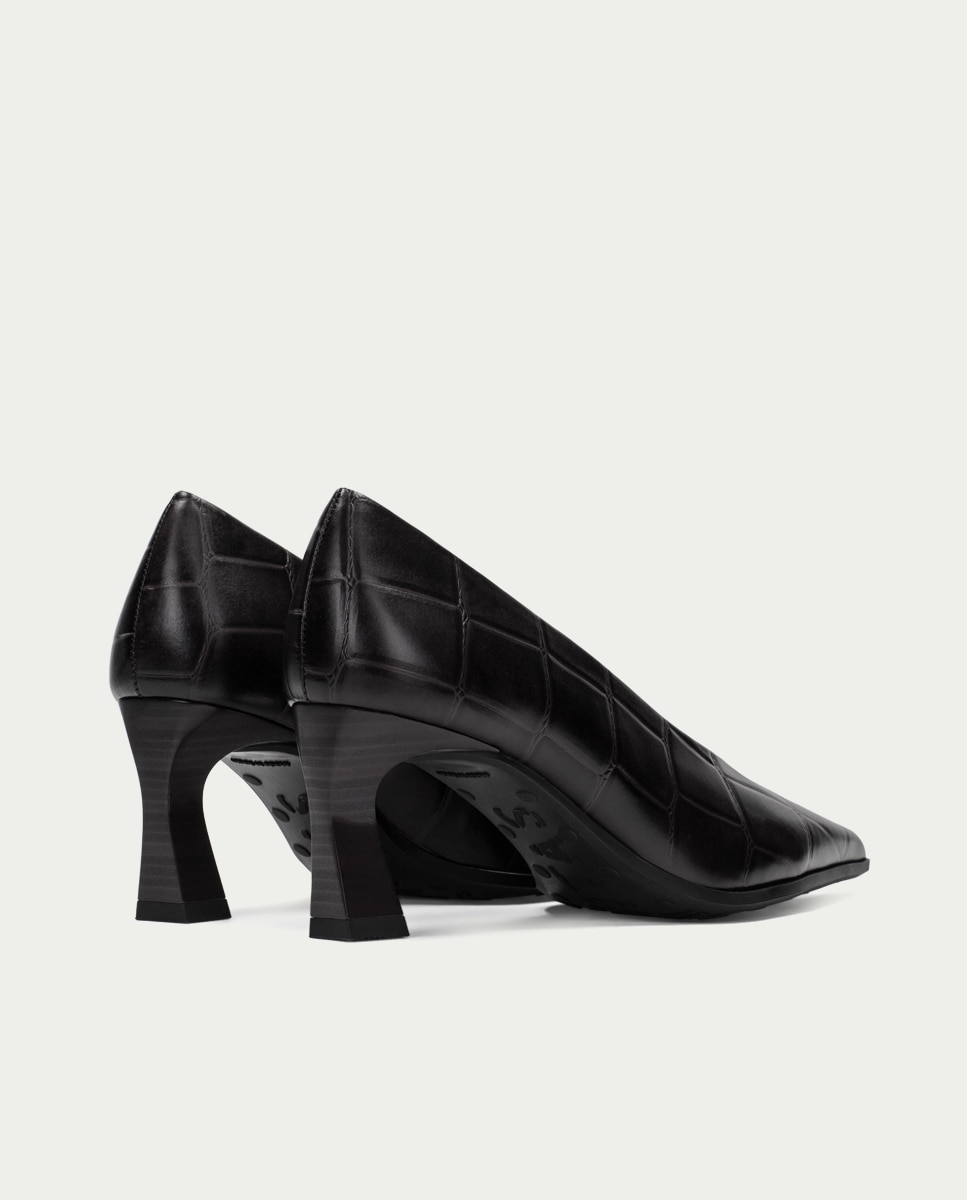 Zapatos de salón de mujer de piel con punta afilada - Hispanitas - Negro Negro-4