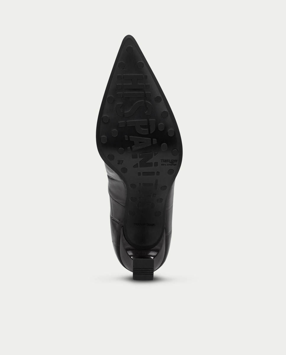 Zapatos de salón de mujer de piel con punta afilada - Hispanitas - Negro Negro-6
