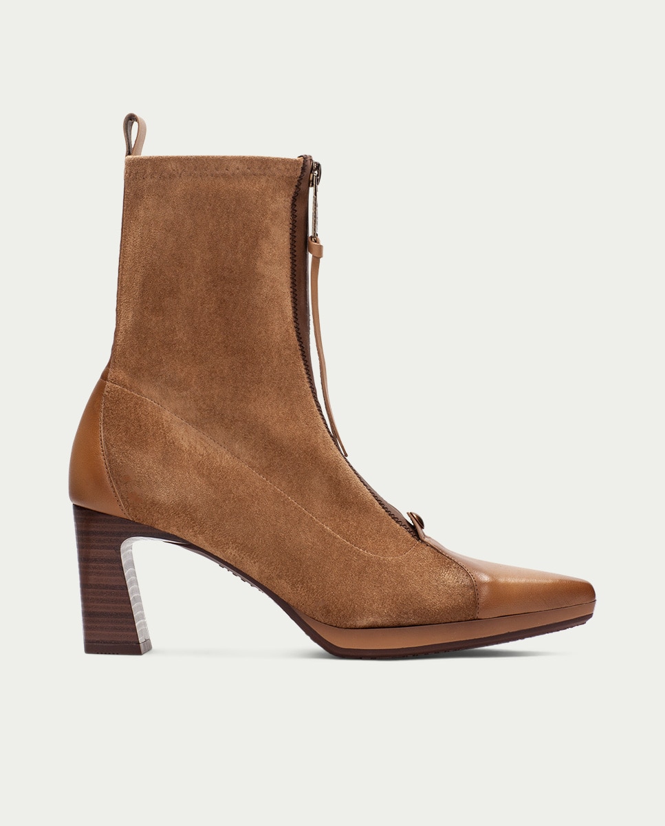 Imagen 0 de Botines de tacón de mujer con punta afilada Marrón
