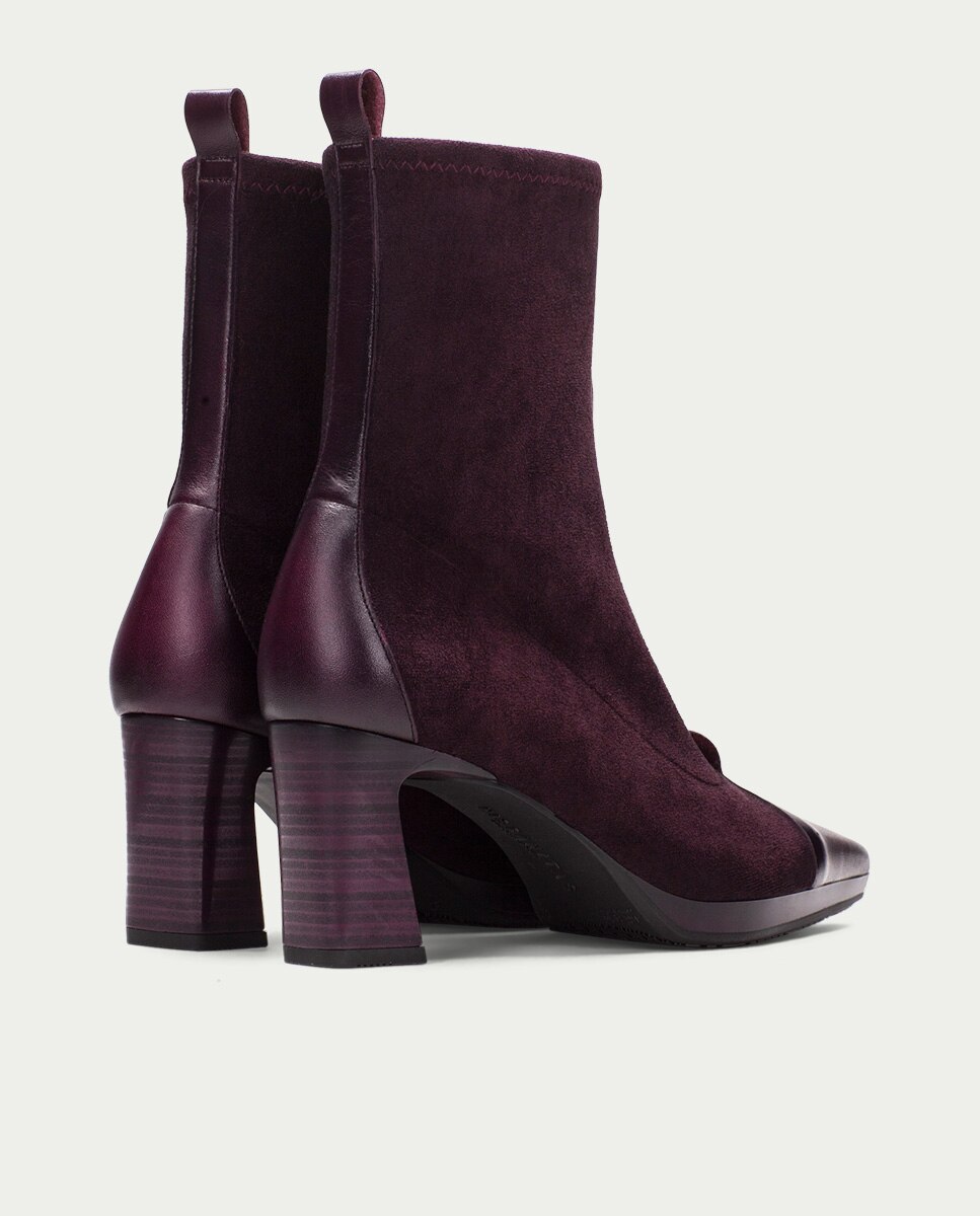 Zapatos de mujer botin hispanitas de tacón y cremallera central - Burdeos Burdeos-4