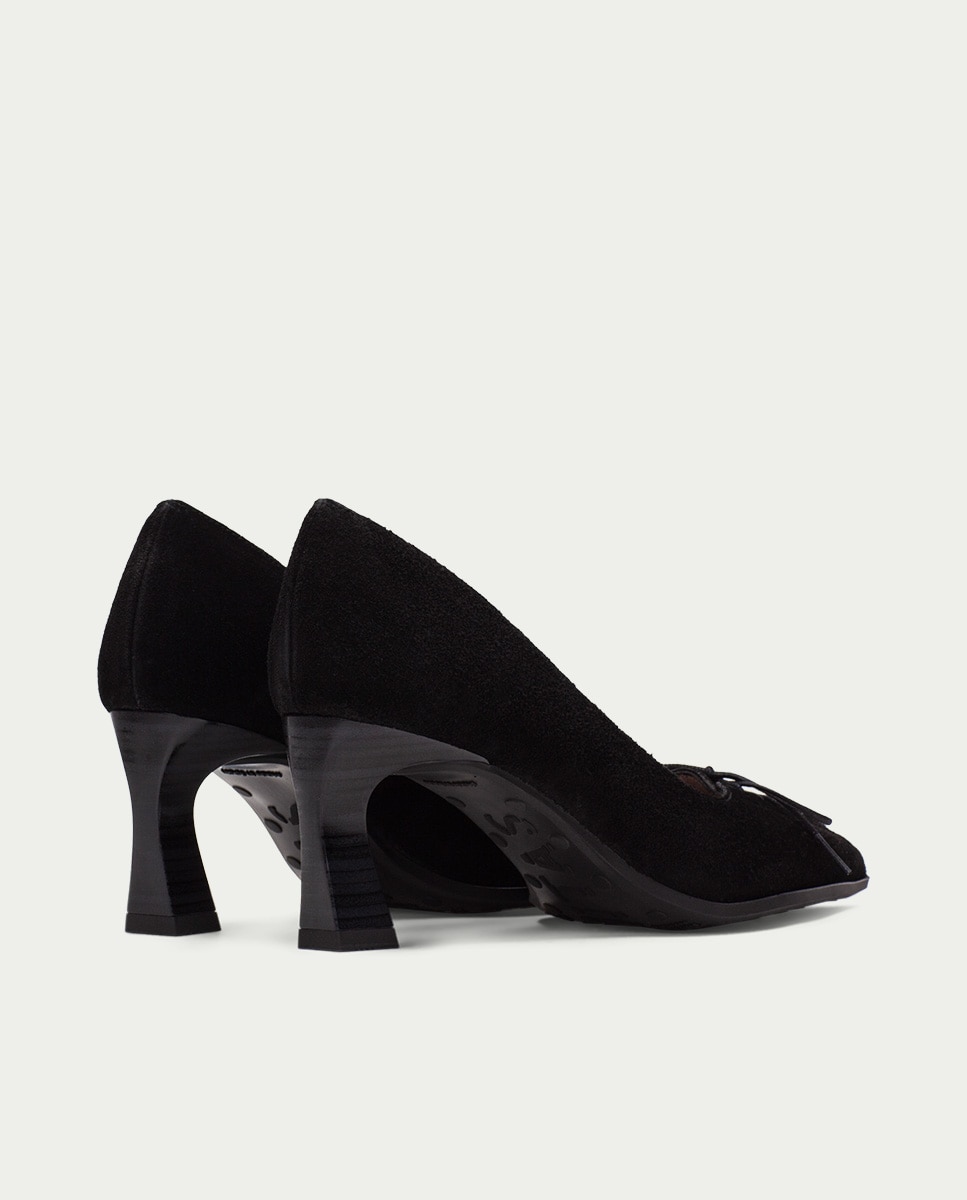 Zapatos de salón de mujer de piel con detalle tipo corsé - Hispanitas - Negro Negro-5
