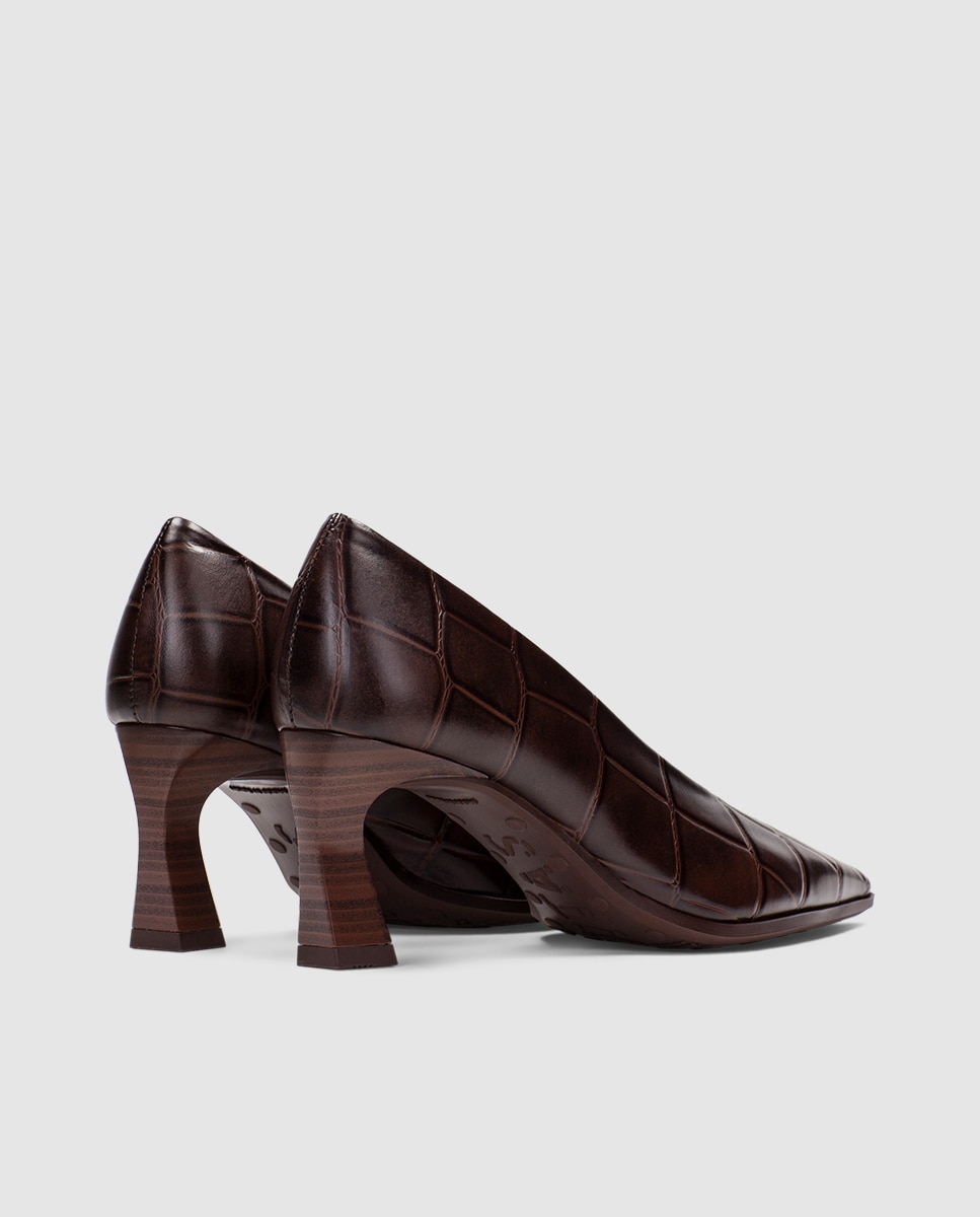 Zapatos de salón de mujer de piel con punta afilada - Hispanitas - Marrón Marrón-4