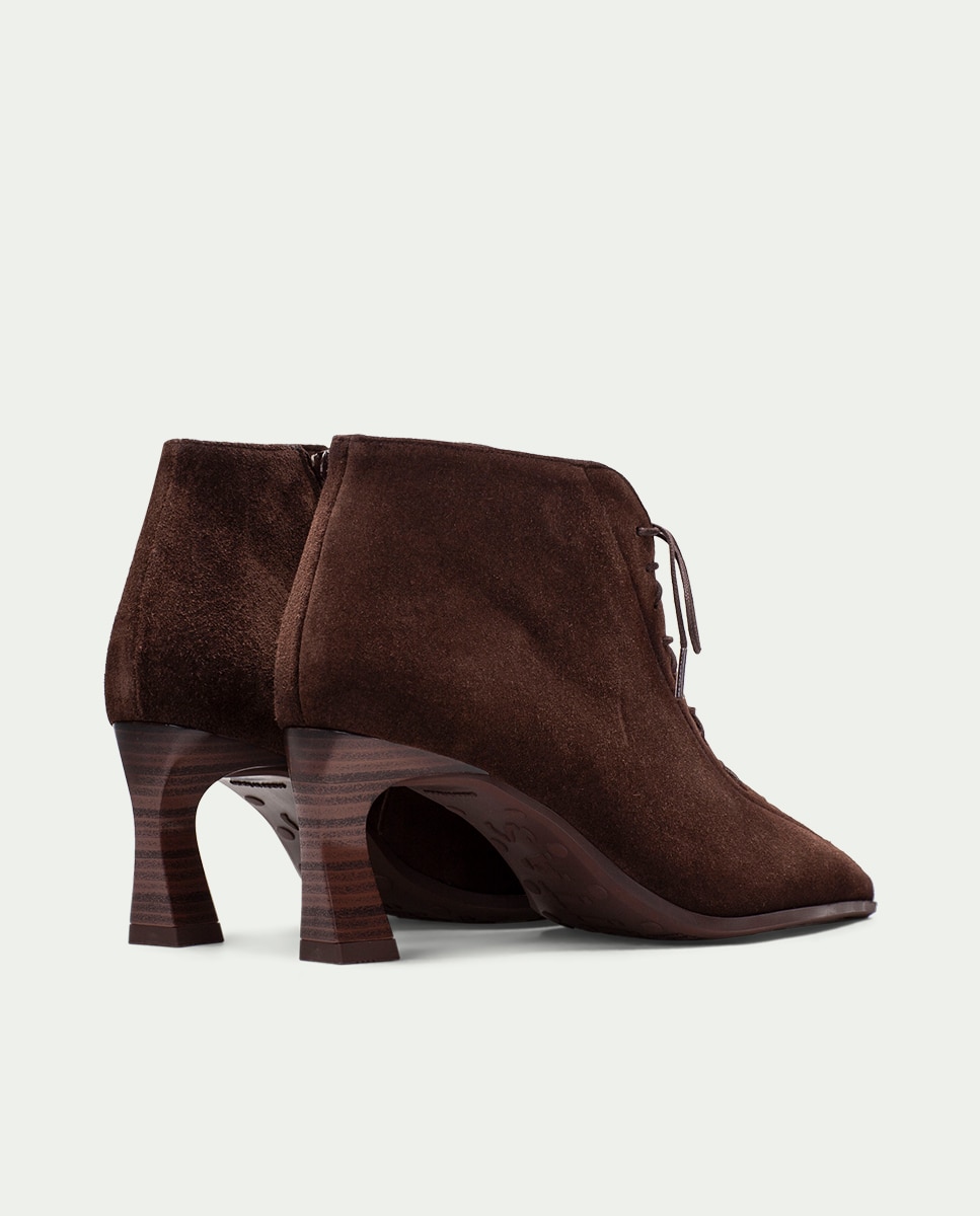 Zapatos de mujer botin hispanitas de tacón, punta fina y cordones tipo corsé - Estampado Estampado-4
