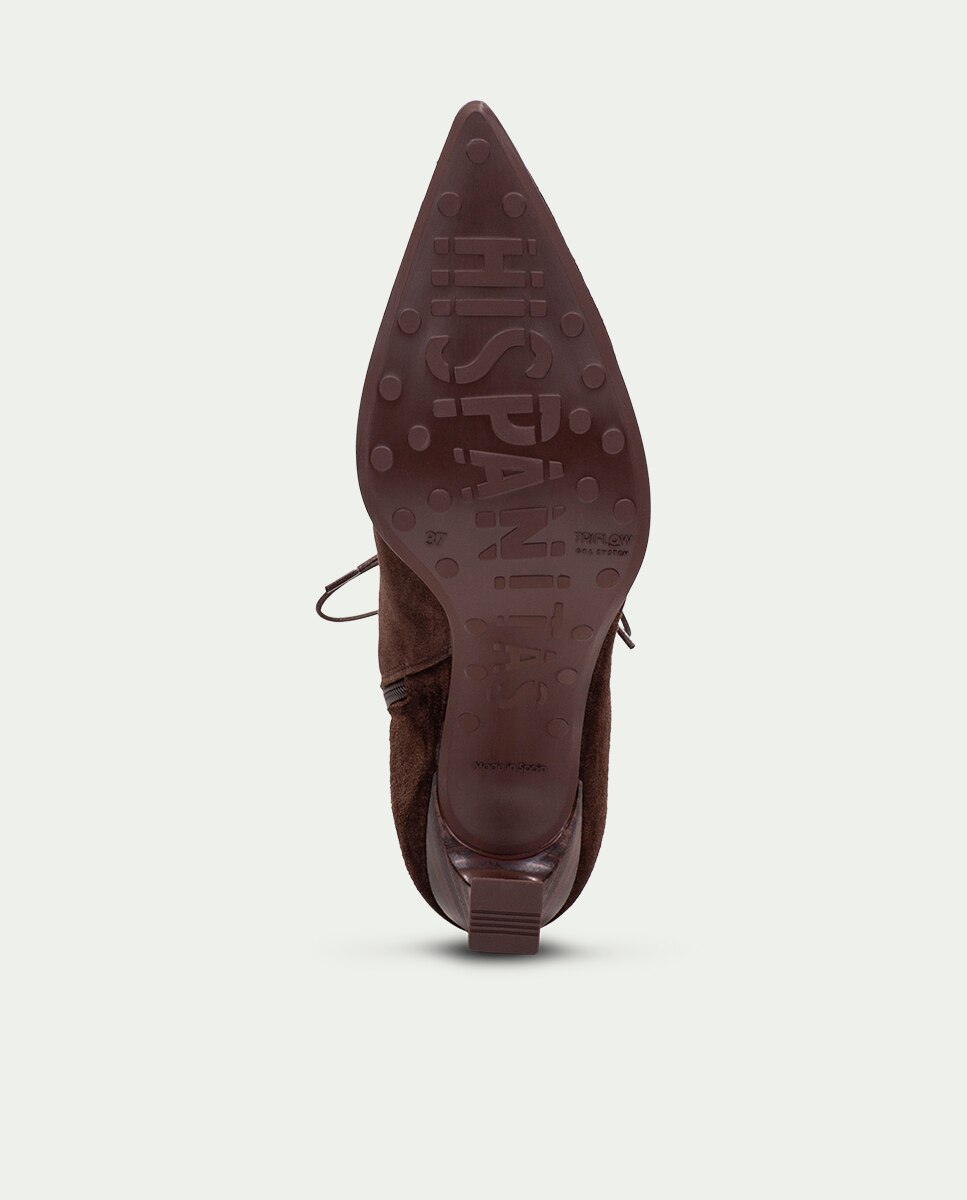 Zapatos de mujer botin hispanitas de tacón, punta fina y cordones tipo corsé - Estampado Estampado-7