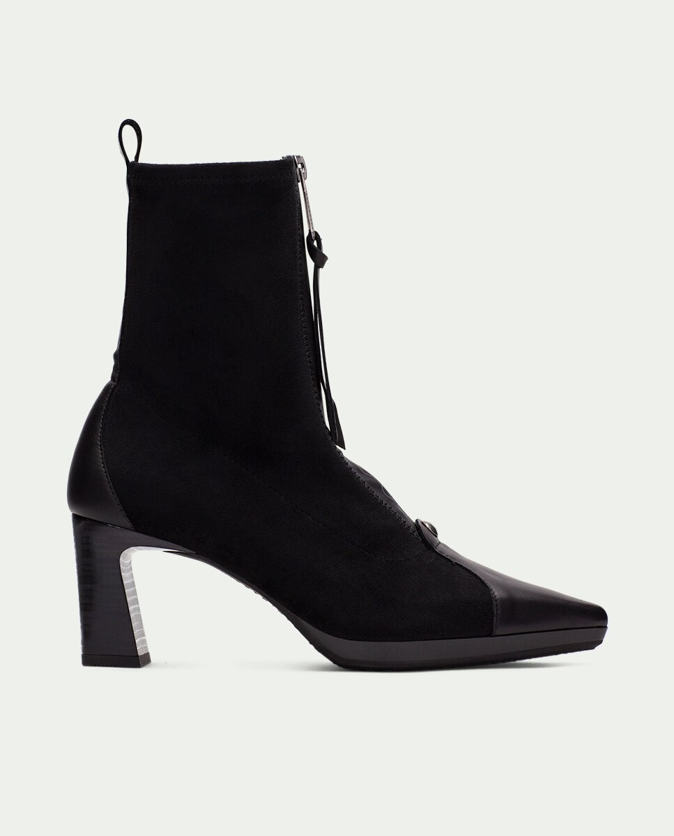 Botines de tacón de mujer con punta afilada - Hispanitas - Negro Negro-3