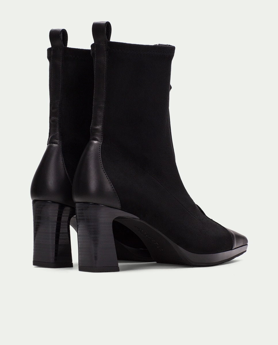 Botines de tacón de mujer con punta afilada - Hispanitas - Negro Negro-4