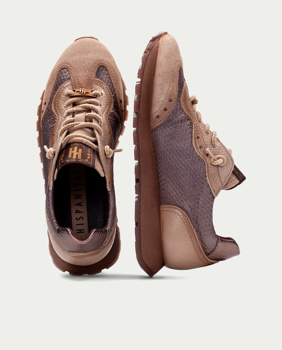Zapatos de mujer hispanitas zapatillas en piel - Topo Topo-5
