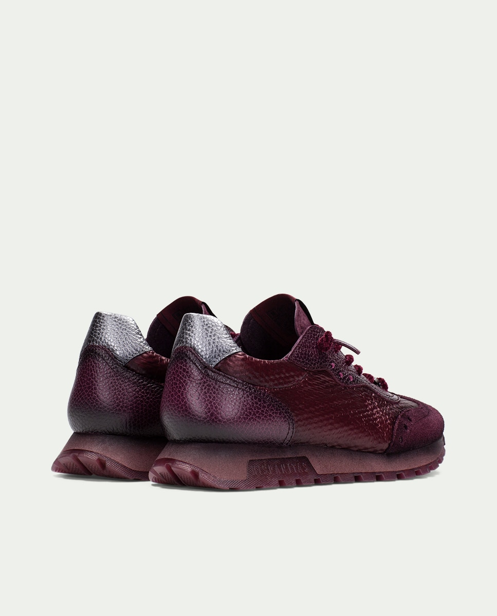Zapatos de mujer hispanitas zapatillas en piel - Rojo Rojo-5