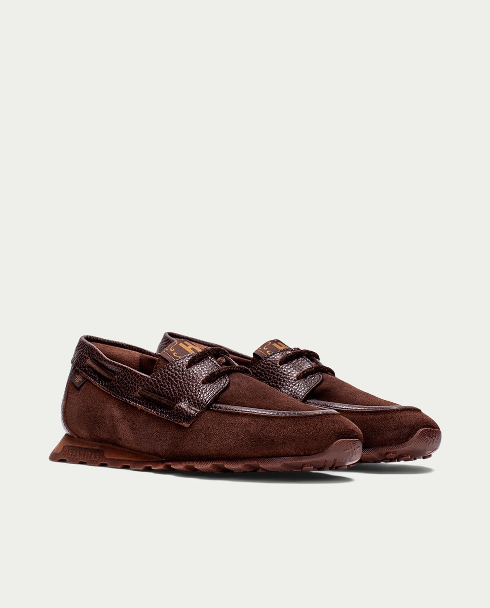 Mocasines de mujer de piel con cordones - Hispanitas - Marrón Marrón-3