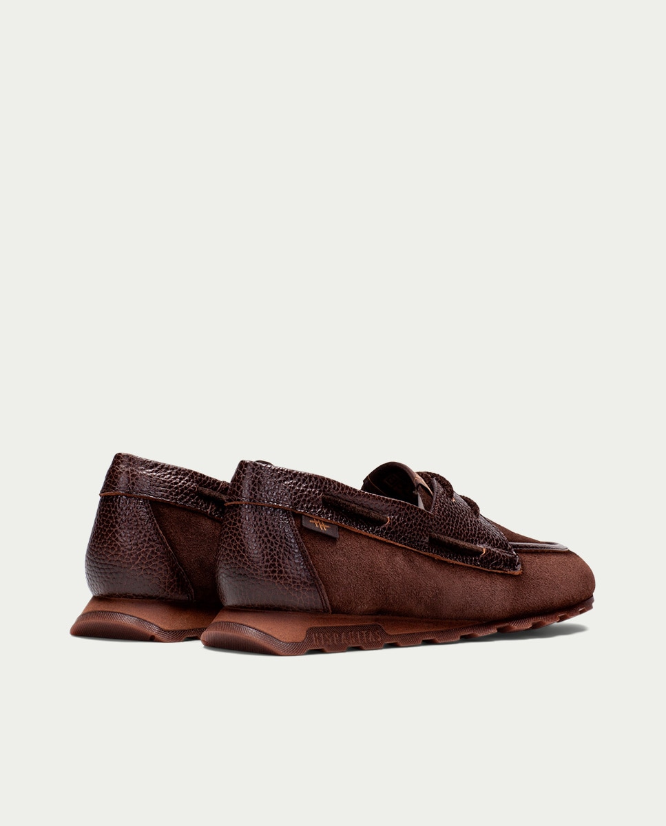 Mocasines de mujer de piel con cordones - Hispanitas - Marrón Marrón-5