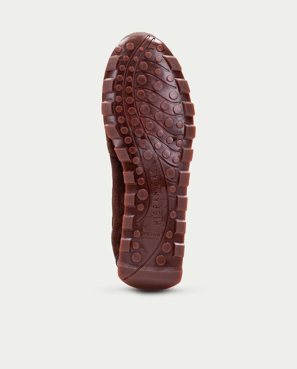 Mocasines de mujer de piel con cordones - Hispanitas - Marrón Marrón-2