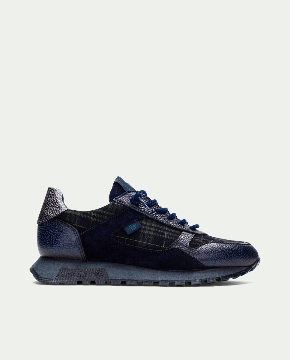 Zapatillas retro de mujer de piel acordonadas - Hispanitas - Azul Azul-1