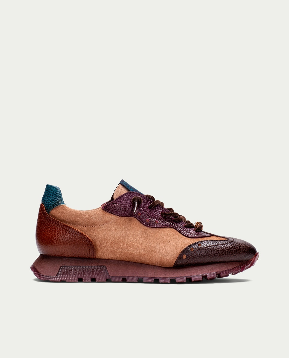Imagen 0 de Zapatillas de mujer de piel con cordones Multicolor