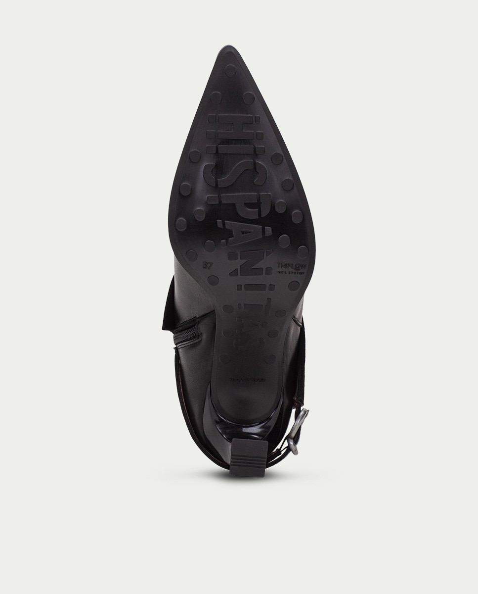 Imagen 7 de Botines de tacón de mujer con solapa y adorno de hebilla - Hispanitas - Negro Negro