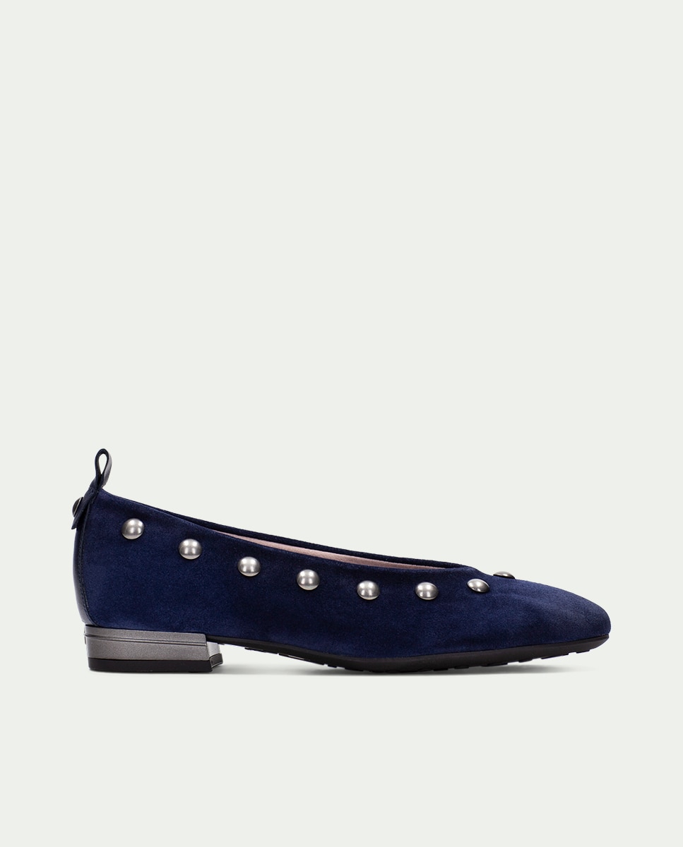 Bailarina de piel de mujer con tachuelas - Hispanitas - Azul Azul-1