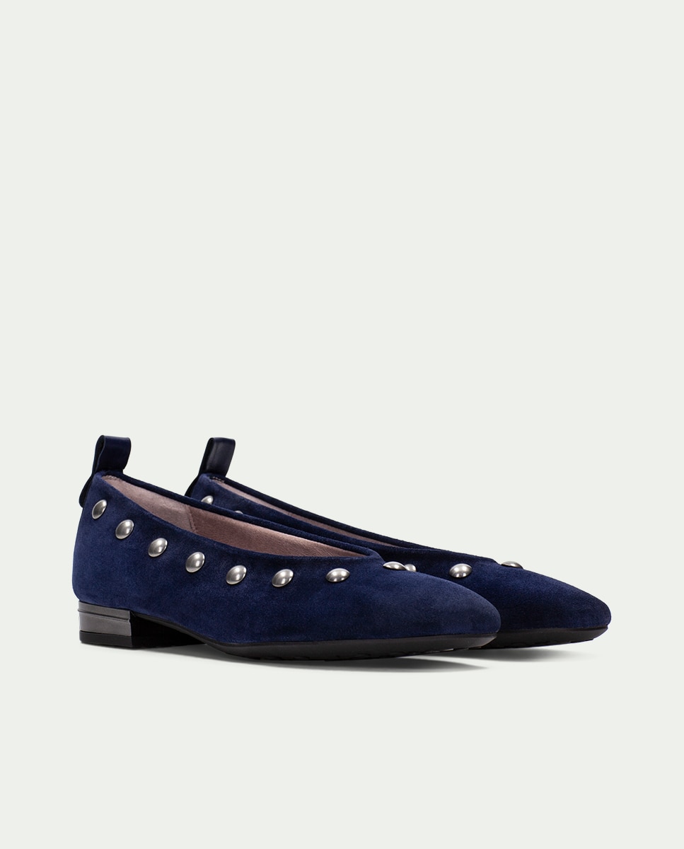 Bailarina de piel de mujer con tachuelas - Hispanitas - Azul Azul-2