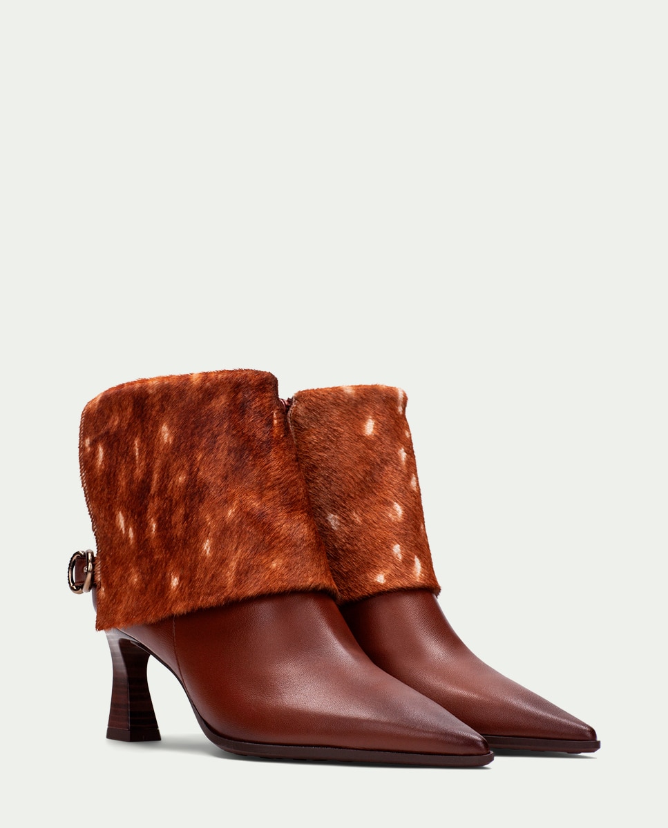 Botines de tacón de mujer con solapa y adorno de hebilla - Hispanitas - Multicolor Multicolor-2