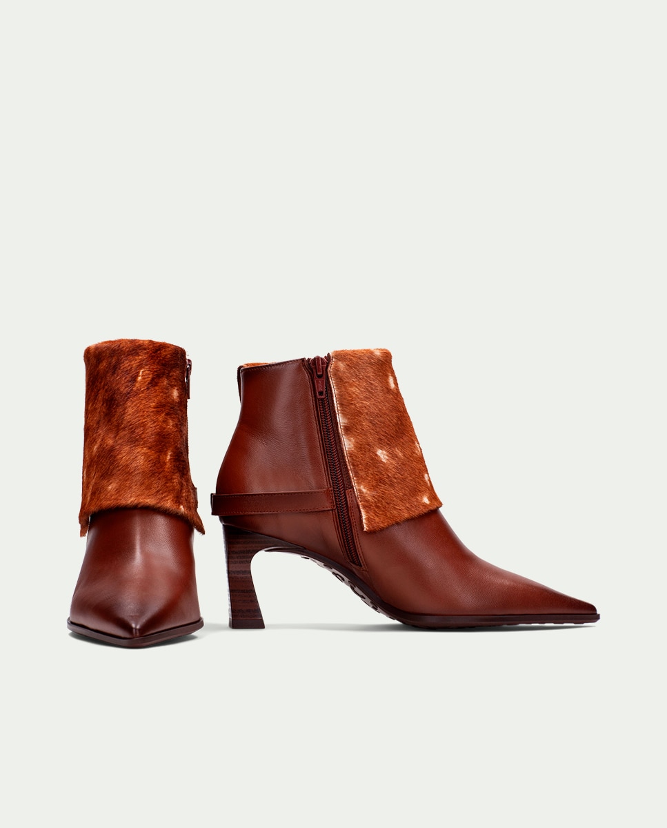 Botines de tacón de mujer con solapa y adorno de hebilla - Hispanitas - Multicolor Multicolor-5
