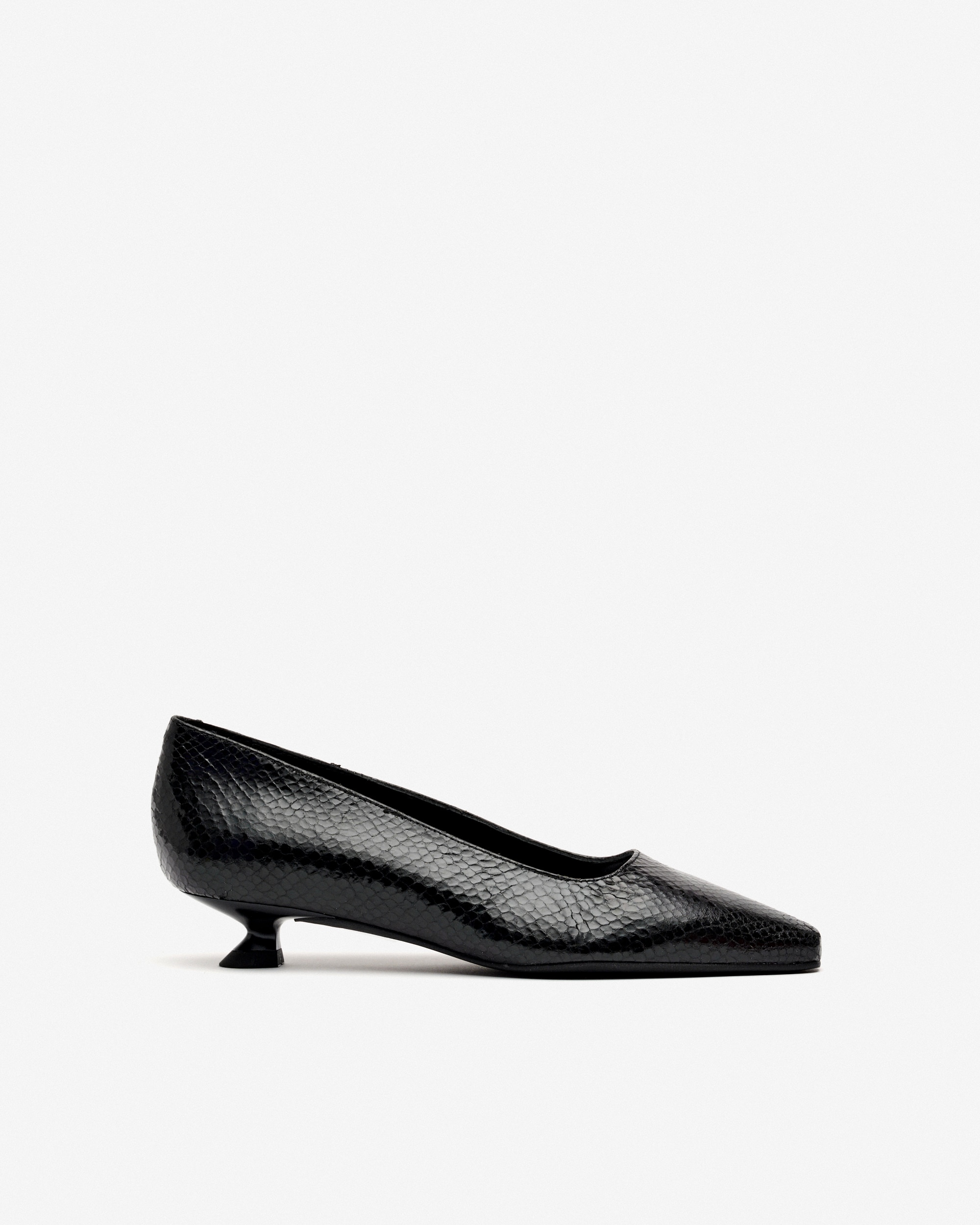 Zapatos de salón de mujer con tacón bajo y punta fina - Pedro Miralles - Negro Negro-1