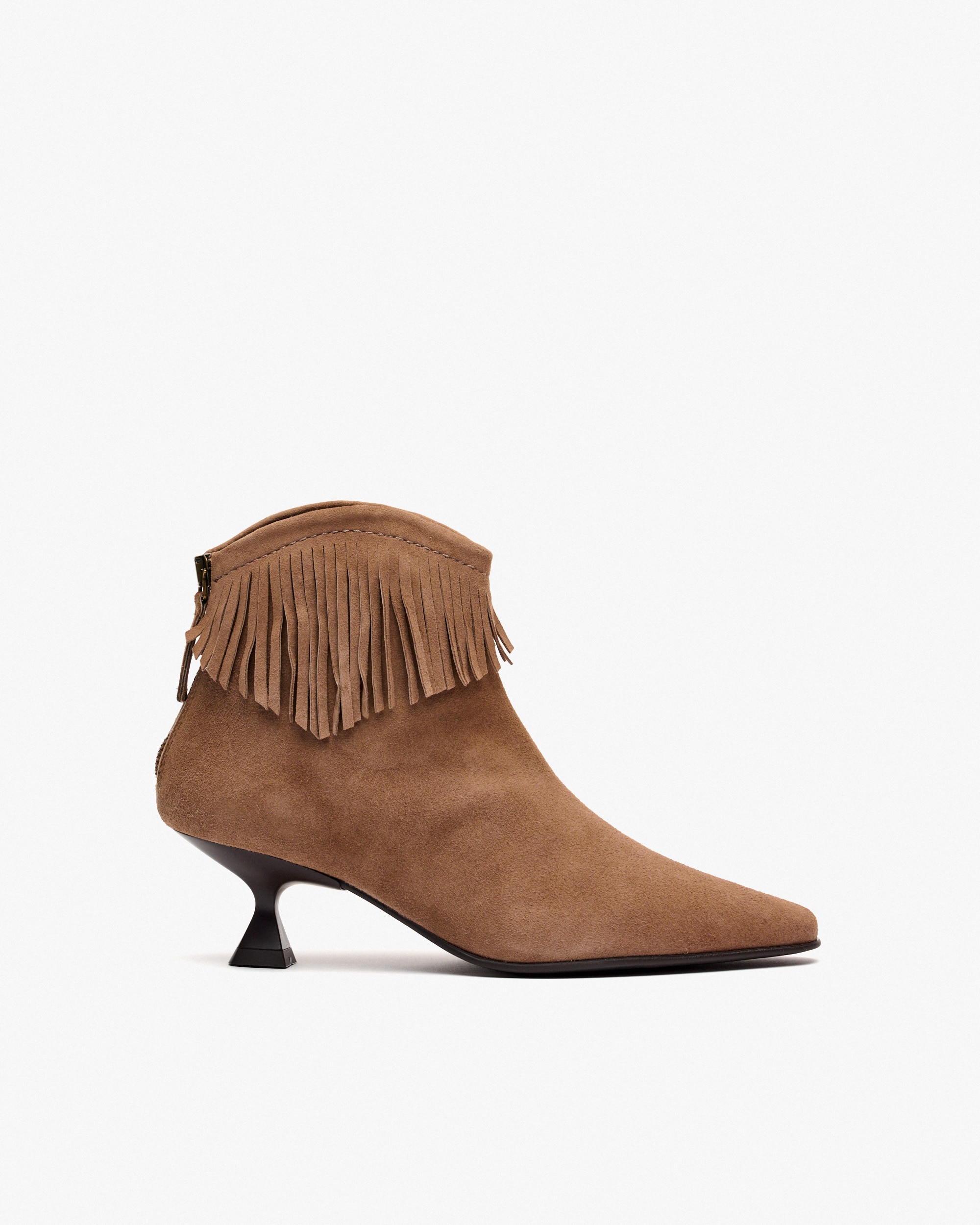 Pedro Miralles - Botines de mujer con flecos y cremallera trasera.