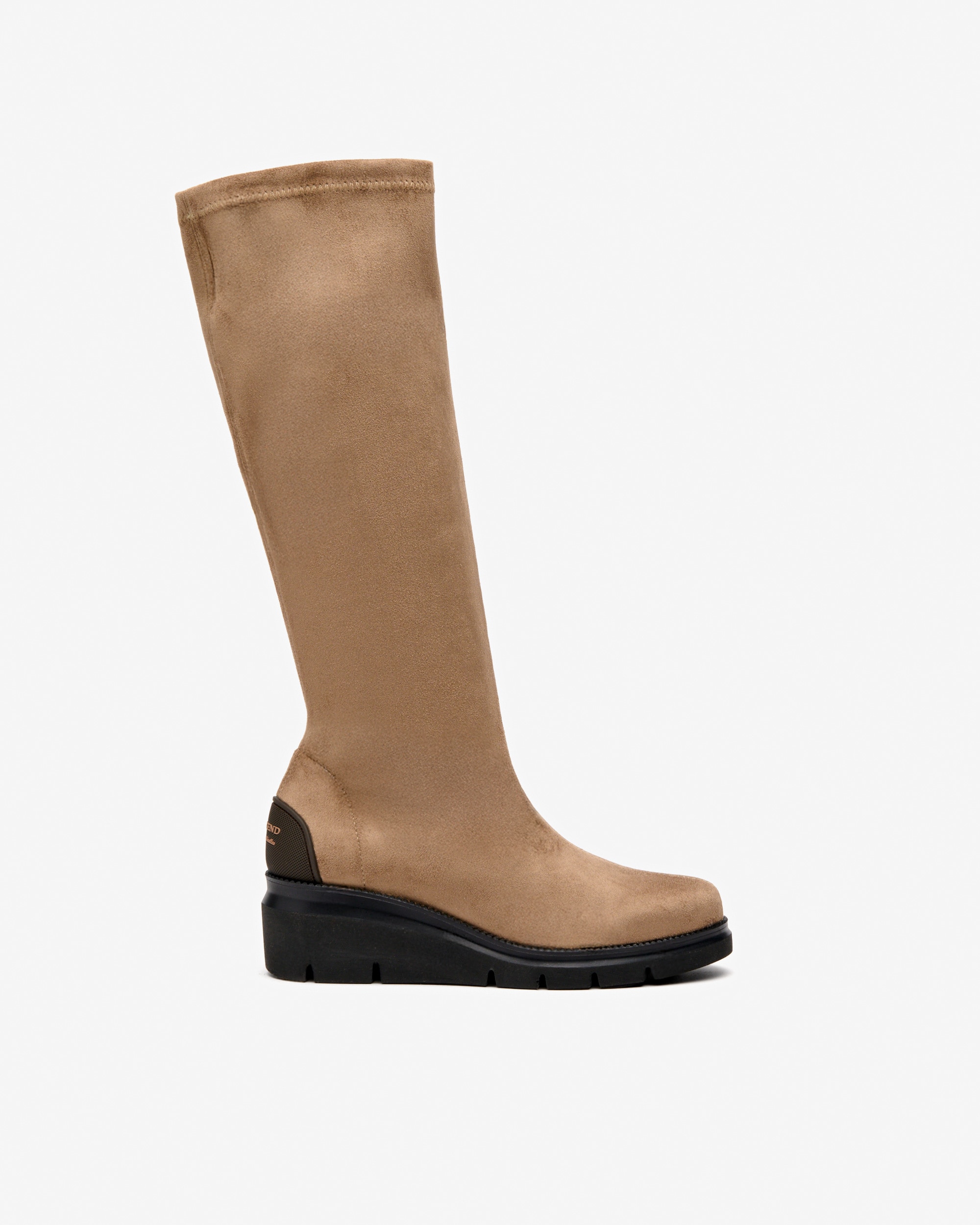 Botas de mujer de tejido elástico efecto ante con cuña - Weekend by Pedro Miralles - Marrón claro Marrón claro-1