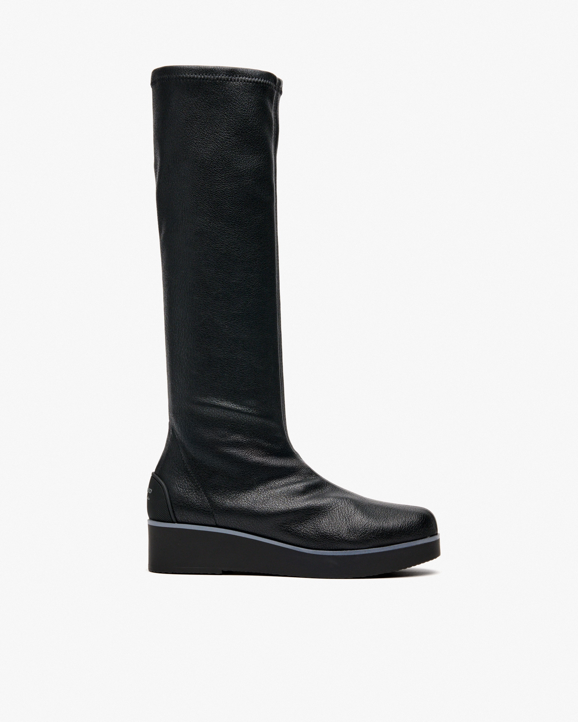 Imagen 0 de Botas de mujer de tejido elástico con cuña Negro