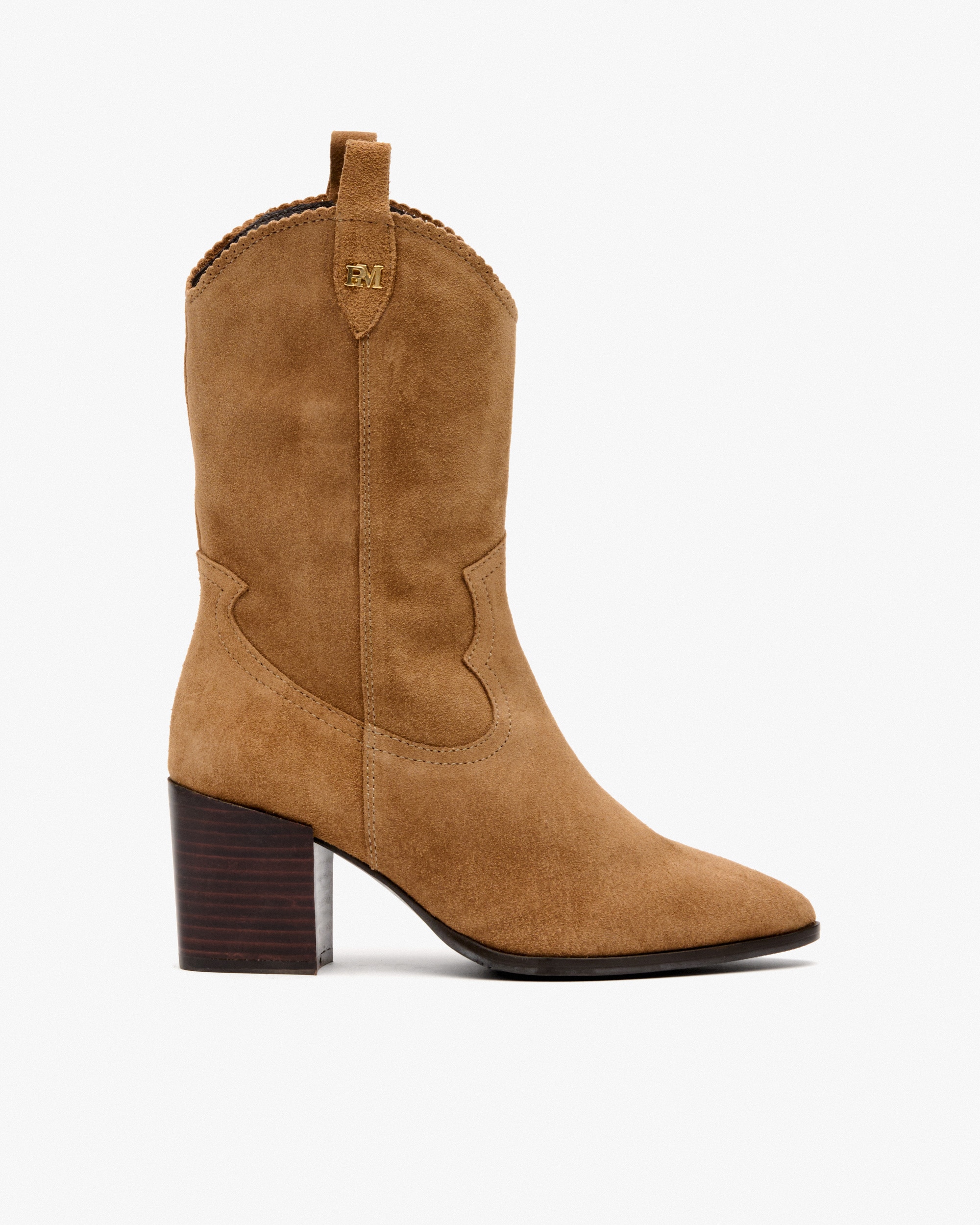 Pedro Miralles - Botines de mujer estilo cowboy con borde festoneado.