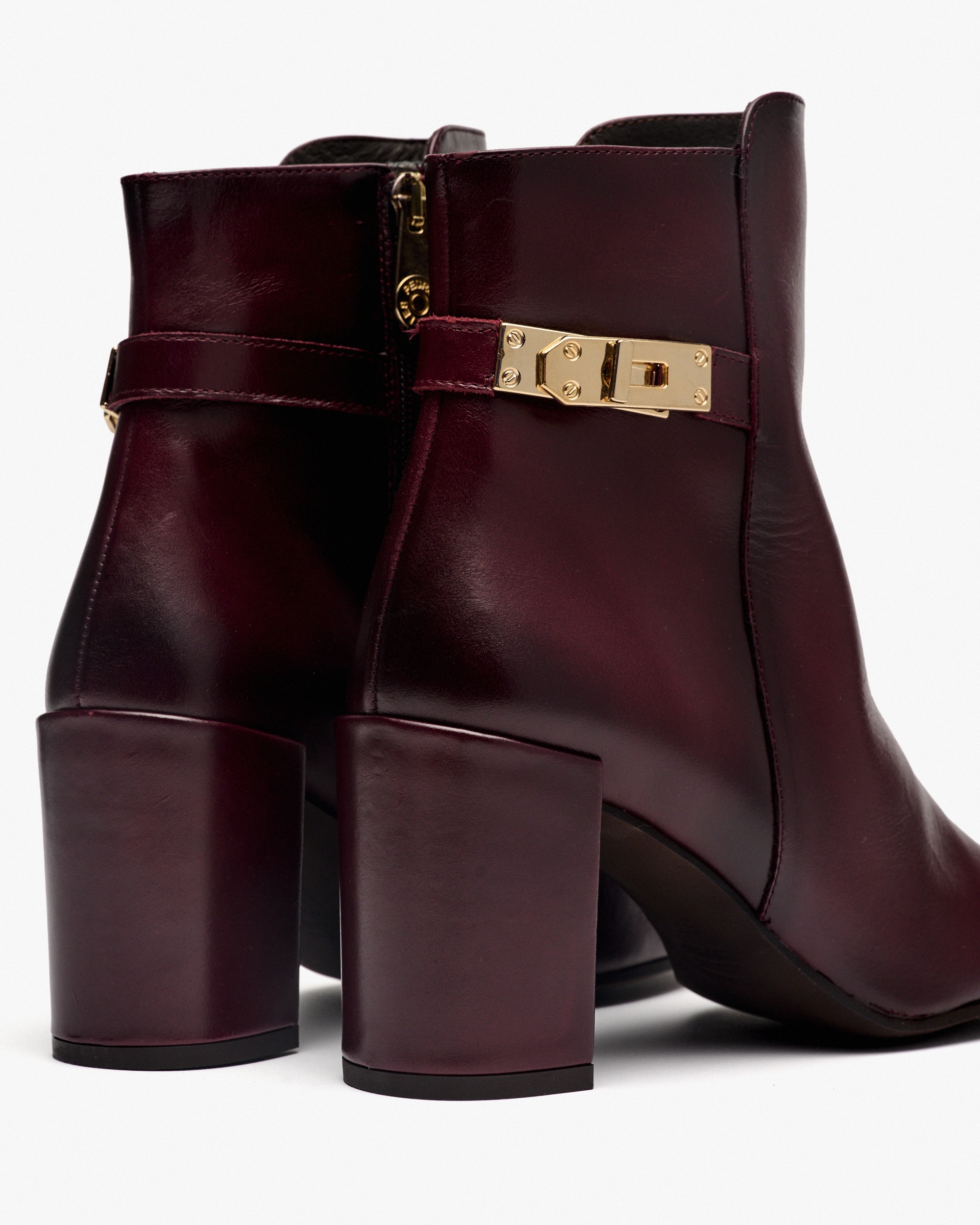 Botines de mujer de piel con hebilla - Pedro Miralles - Burdeos Burdeos-2