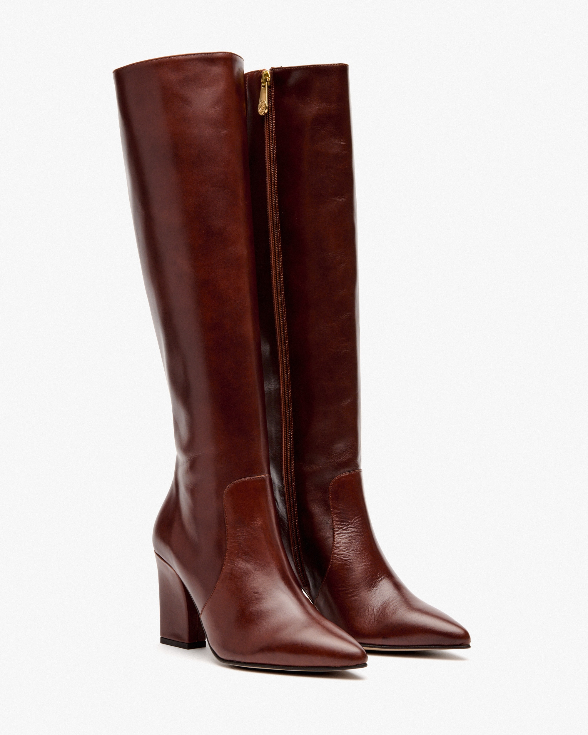 Botas de mujer de tacón de piel - Pedro Miralles - Marrón Marrón-2