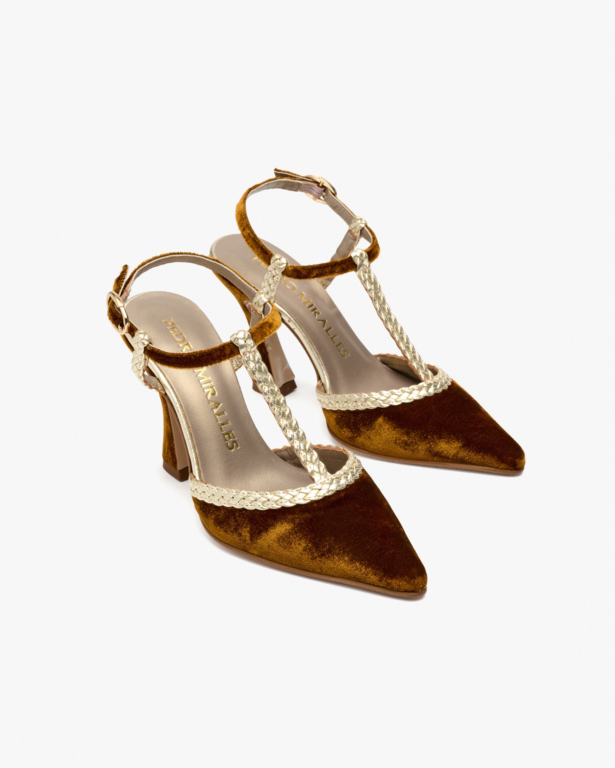 Zapatos de salón de mujer de terciopelo con trenza - Pedro Miralles - Blanco Blanco-3