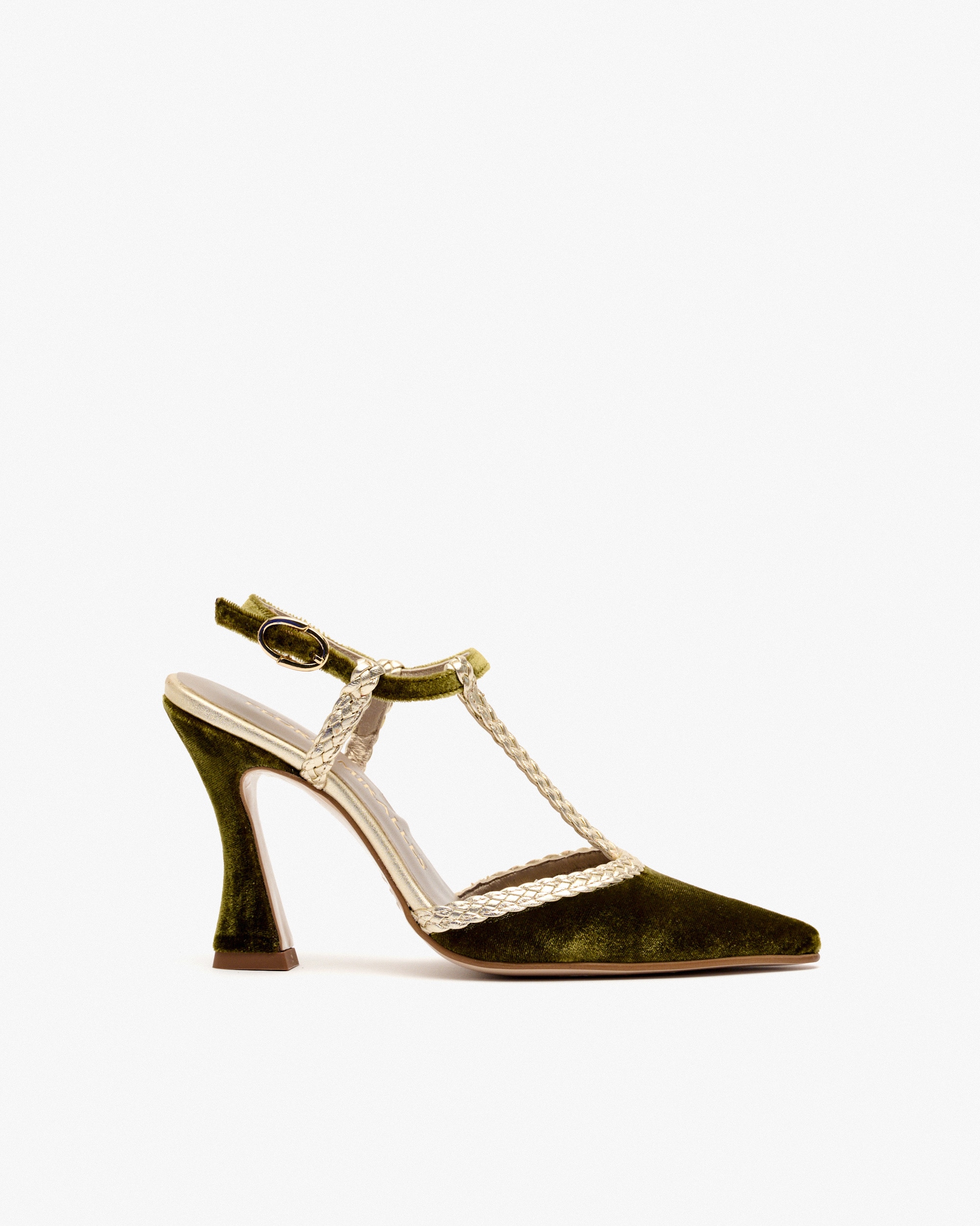 Zapatos de salón de mujer de terciopelo con trenza - Pedro Miralles - Verde oscuro Verde oscuro-1
