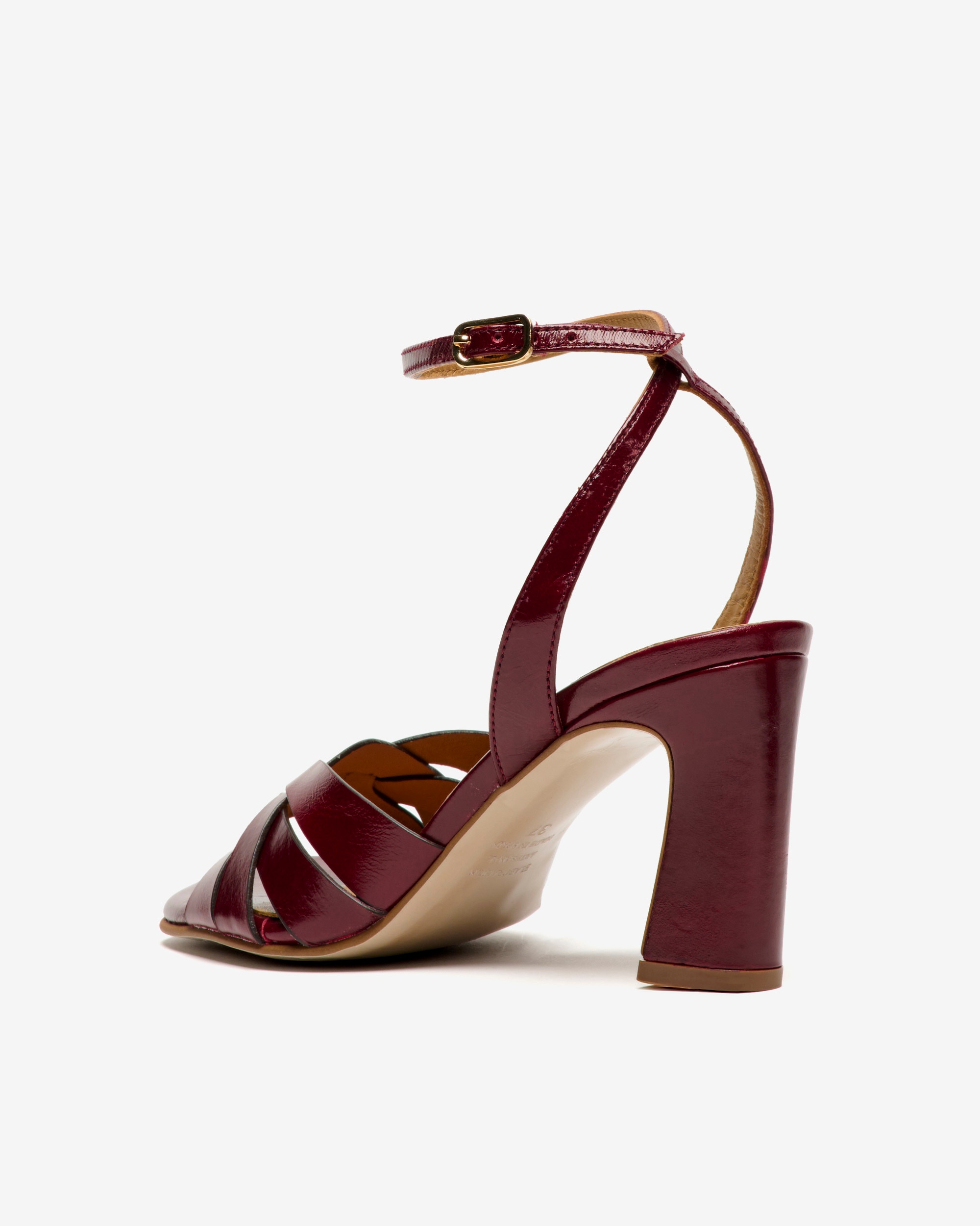 Sandalias de tacón de mujer con pala cruzada y pulsera - Pedro Miralles - Burdeos Burdeos-2