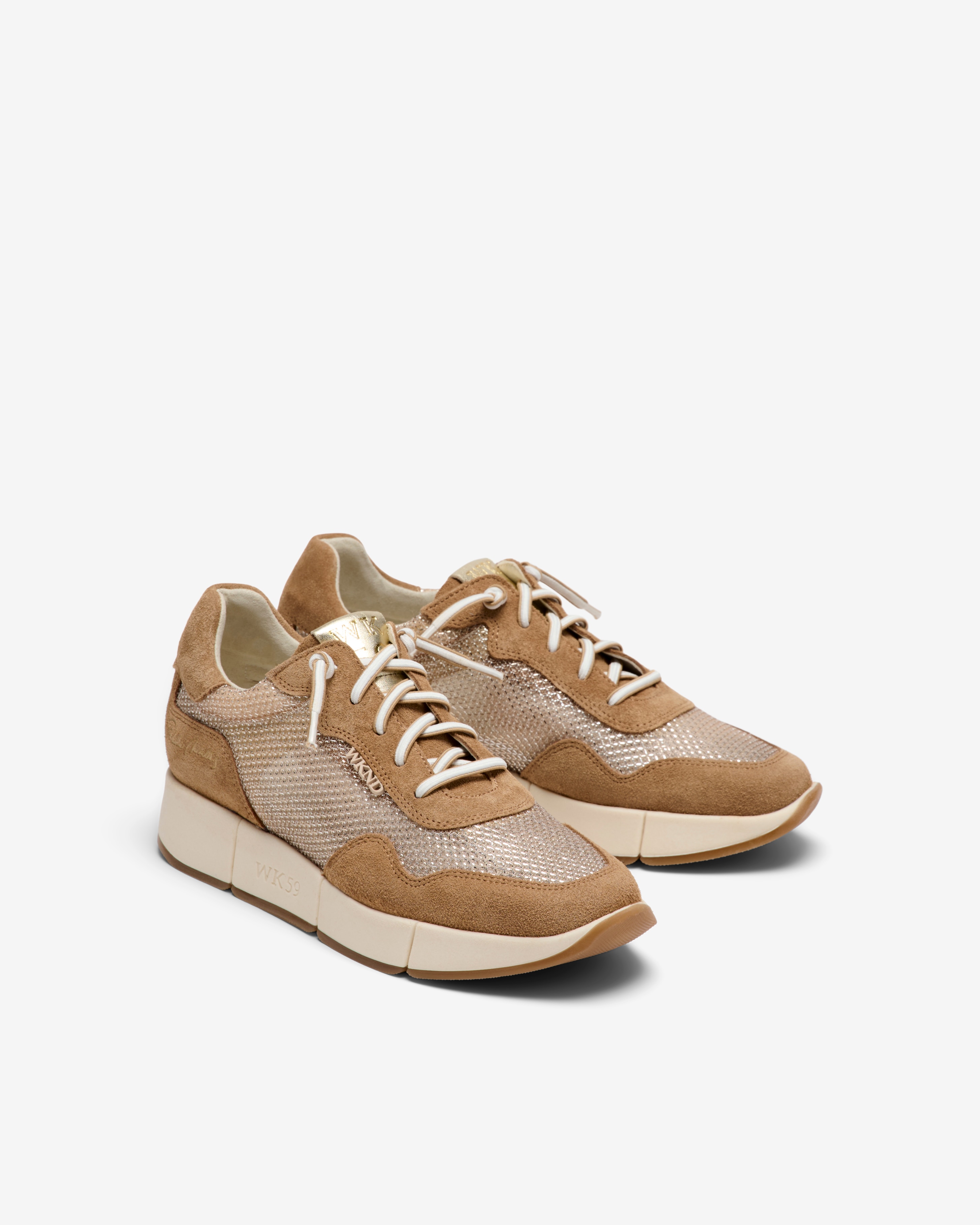 Zapatillas deportivas de mujer con cordones elásticos y plataforma - Weekend by Pedro Miralles - Beige Beige-3