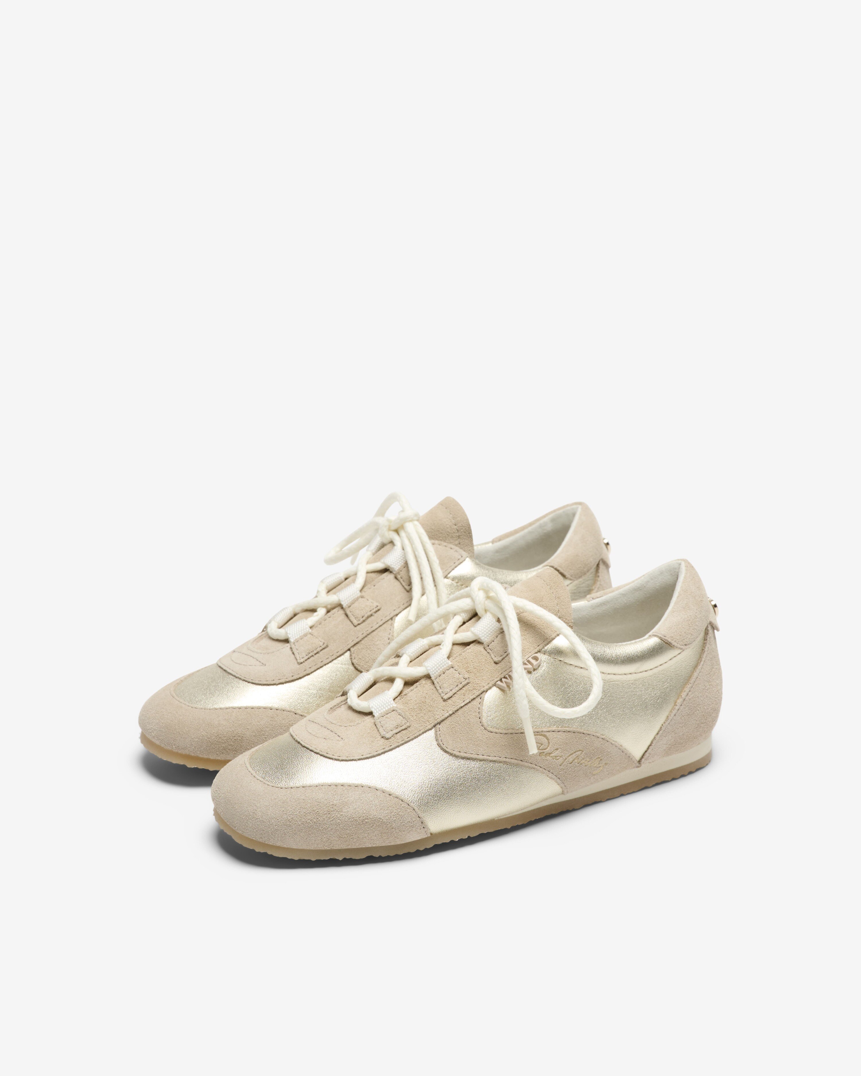 Zapatillas deportivas de mujer con dos texturas - Weekend by Pedro Miralles - Oro Oro-3