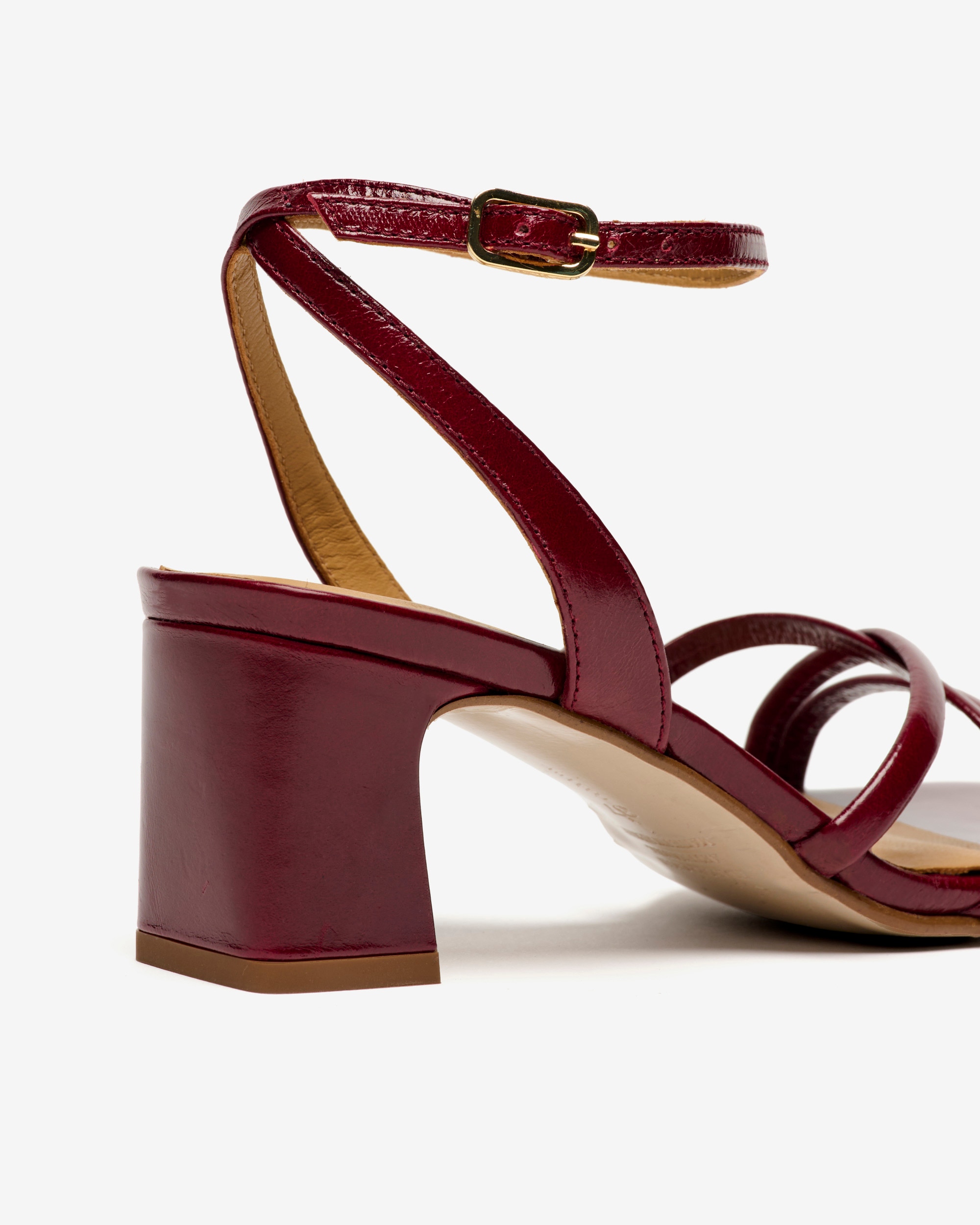 Sandalias de tacón de mujer de piel con tiras cruzadas - Pedro Miralles - Burdeos Burdeos-2