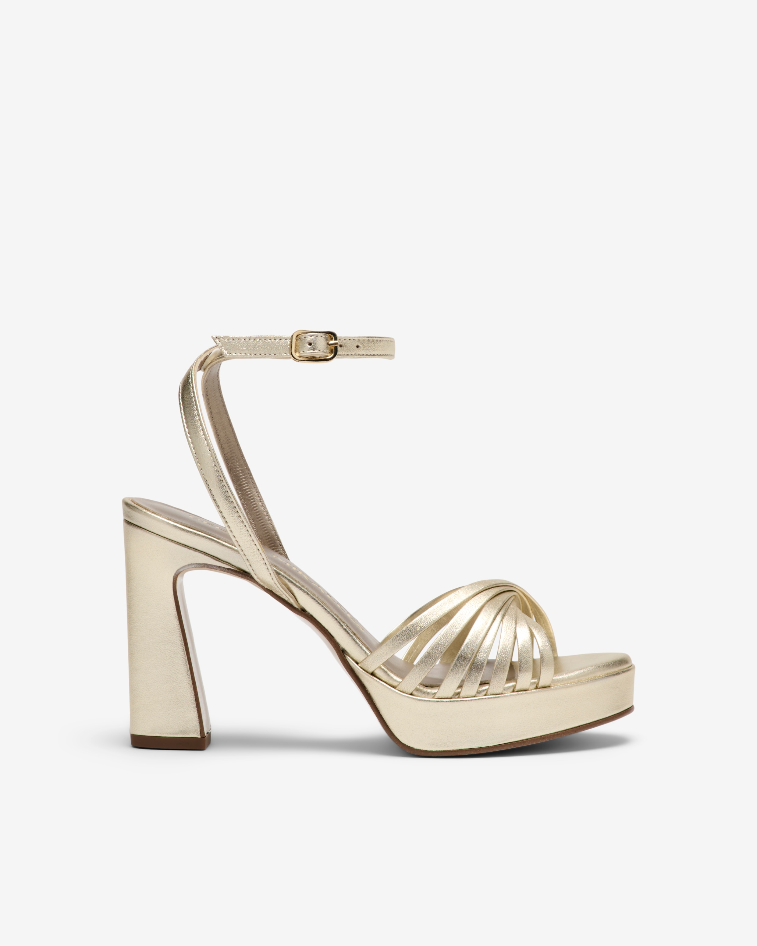 Sandalias de tacón de mujer de tiras cruzadas - Pedro Miralles - Oro Oro-1